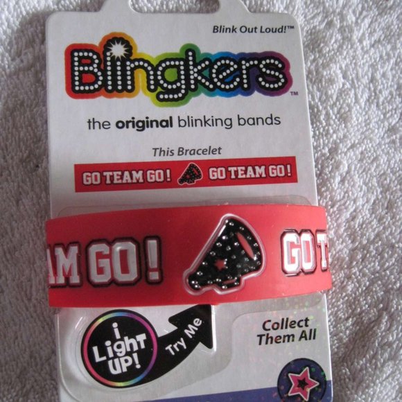 2 (TWO)Go Team Go! Spirit Blingkers Silicone Blinking Bracelet Wrist Band Blinks - Picture 3 of 7